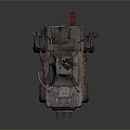 Rustic Decorated Car With Front Spikes Searchlight Red Flag And Exhaust Pipes