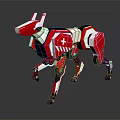 Robotic Dog Red White Design With Cross Symbol For Rescue Operations 3d model