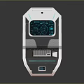Futuristic Interactive Console With Modern Design Digital Screen And Integrated Keyboard