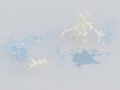 Water splash water flow liquid water surface fluid water droplet fountain orange juice chocolate milk 3d model