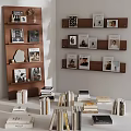 Modern Bookshelf Newspaper Shelf Books and Magazines 3d model