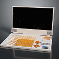 Laptop With Unique Design White Body Black Screen And Yellow Orange Keys