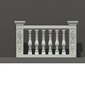Decorative Stone Balustrade With Carved Tulip Vase Patterns And Ornate Balusters