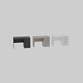 Modern Black Desk With Geometric Pattern Drawers And Metal Handles