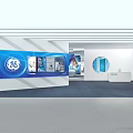 Yadongke Exhibition Hall Modern Interior With Display Counter And Digital Screens