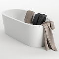 Modern Bathtub Bathtub Towels Bathrobe Combo 3d model