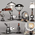 Industrial Style Table Lamps with Gear Details and Metal Mechanical Design