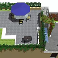 Rooftop Garden Indoor Area With Glass Roof Railing Sofa And Coffee Table