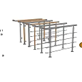 Durable Metal Fence Structure With Wooden Rails Installation Hardware And Color Options
