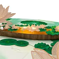 Tobacco and Alcohol Store Decorated with Lotus Lanterns Leaves and Circular Platform CHINA