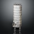 Cylindrical Metal Industrial Storage Tank With Layered Structure Side Opening And Base Supports