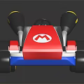 Electric Toy Car with Red White Blue Mario M Logo Design