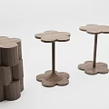 Various Modern Wooden Side Tables With Petal Shaped Base And Top Designs