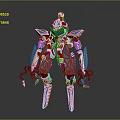 Futuristic Robot Character And Mechanical Creature 3D Model With Claw Hands And Geometric Design