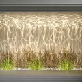 Water Ripple Light Lighting Effect on Interior Wall with Grass Plants and White Pebbles