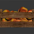 Fresh Red and Yellow Apples in a Wooden Crate Ripe and Juicy
