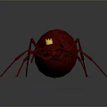 3D Rendered Detailed Red Ant With Golden Eyes On Gray Background