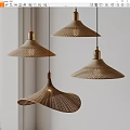 Multiple Unique Shaped Artistic Woven Pendant Lights With Modern Design And Bronze Finish