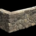 Natural Stone Feature Wall With Irregular Stones And Corner Structure Design 3d model