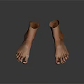 Realistic Human Feet Showing Skin Hair Texture And Toenail Polish Details
