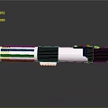 Lightsaber Hilt Design With Metallic Silver Black Sections And Reflective Surface