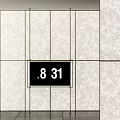 Light Colored Background Wall With Dividing Lines And Black Screen Displaying Numbers 3d model