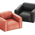 Modern Orange and Black Single Sofa with Contemporary Design and Comfortable Seats