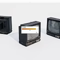 Three Vintage Retro Televisions With Aged Worn Design And Classic Screens