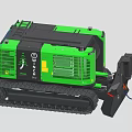 Green Wirtgen Tracked Construction Machine With Heavy Duty Tracks And Structure 3d model