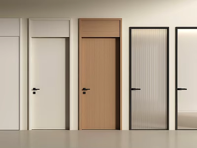Modern Interior Swing Doors With Various Design Styles And Materials 3d model