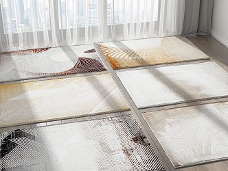 Modern Square Carpet Combo 3d model