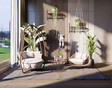 Modern Hanging Chair Rattan Hanging Chair Swing Chair Hanging Basket Leisure Chair Rocking Chair Lazy Chair Swing Plant Potted Plant 3d model