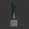 Modern Architectural Tower With Unique Spire Design And Square Base Structure