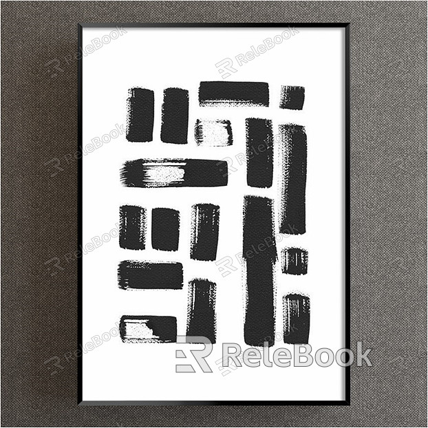 modern abstract painting black and white commercial space abstract abstract decorative painting model