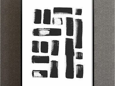 modern abstract painting black and white commercial space abstract decorative painting model