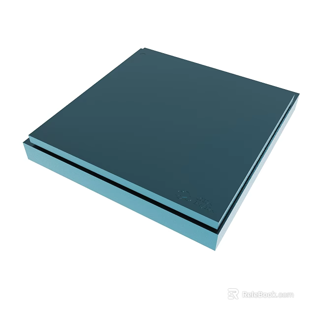 Square Dark Blue Object With Light Blue Base And Smooth Surface Design 3d model 