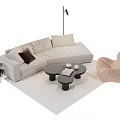 Modern sofa coffee table combination 3d model