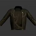 Shiny Black Leather Jacket With Modern Sleek Design Front Open Style And Long Sleeves