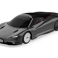Black Sports Car Featuring Sleek Aerodynamic Design And Red Interior Elements
