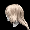 Natural Looking Head Model With Long Blonde Wavy Hair Wig