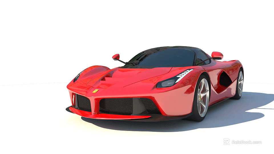 Sleek Red Sports Car With Aerodynamic Body LED Headlights And Alloy Wheels 3d model 