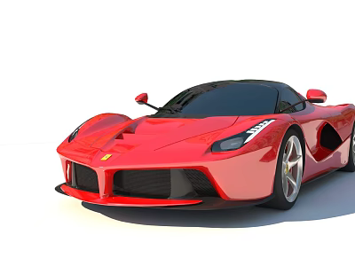 Sleek Red Sports Car With Aerodynamic Body LED Headlights And Alloy Wheels 3d model