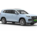 Light Blue Modern New Energy SUV With Front Grille And Multi Spoke Wheels