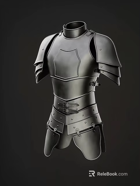 Medieval Steel Armor Chest Plate With Adjustable Straps And Protective Design 3d model 
