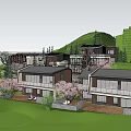 Cluster Of Scenic Boutique Guesthouses In Green Hillsides With Terrace Fields River And Trees