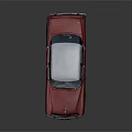 Red Vintage Classic Car With White Roof And Retro Design