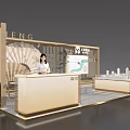 Elegant New Chinese Style Real Estate Sales Office With Negotiation Area And Sandtable