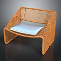 Natural Handwoven Rattan Leisure Chair With Soft Comfortable Seat Cushion For Modern Home Living Space