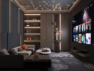 modern video room 3d model