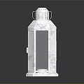 Modern Silver Metal Lantern With Octagonal Shape And Open Framework